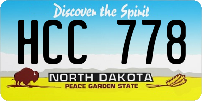 ND license plate HCC778