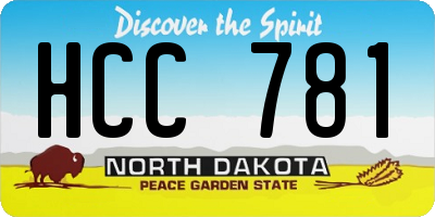 ND license plate HCC781