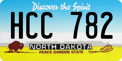 ND license plate HCC782