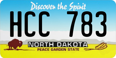 ND license plate HCC783