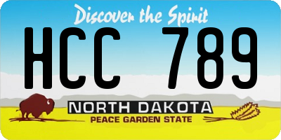 ND license plate HCC789