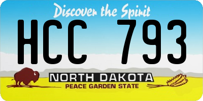 ND license plate HCC793