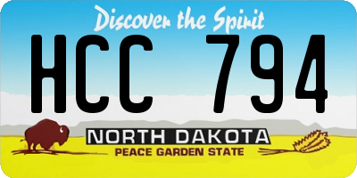 ND license plate HCC794