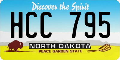 ND license plate HCC795