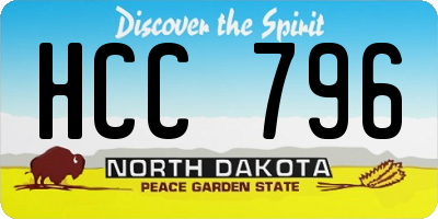 ND license plate HCC796