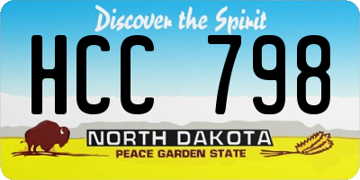 ND license plate HCC798