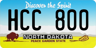 ND license plate HCC800