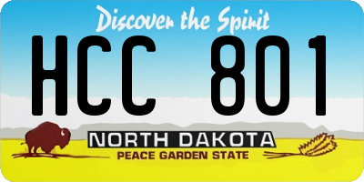 ND license plate HCC801