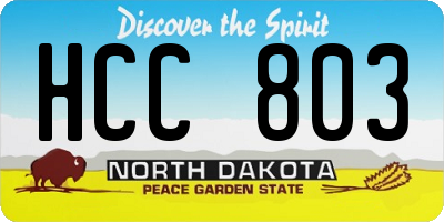 ND license plate HCC803