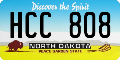 ND license plate HCC808