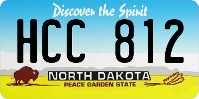 ND license plate HCC812