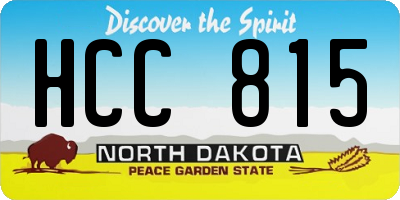 ND license plate HCC815