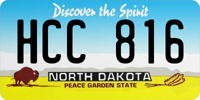 ND license plate HCC816