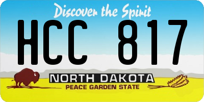 ND license plate HCC817