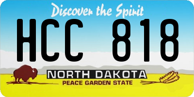 ND license plate HCC818