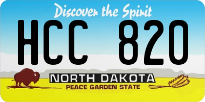 ND license plate HCC820