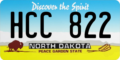 ND license plate HCC822