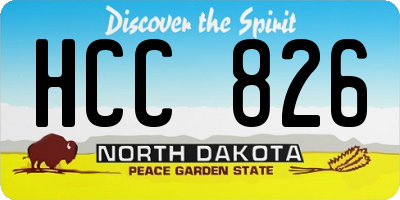 ND license plate HCC826