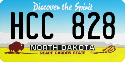 ND license plate HCC828