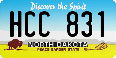 ND license plate HCC831