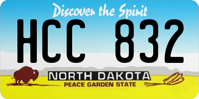 ND license plate HCC832