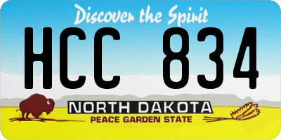 ND license plate HCC834