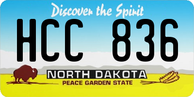 ND license plate HCC836