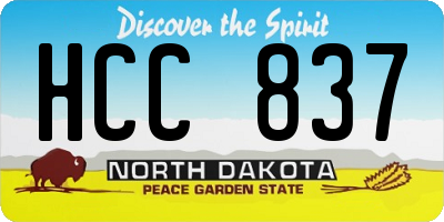 ND license plate HCC837