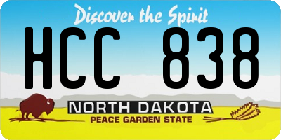 ND license plate HCC838