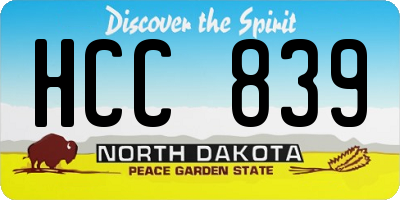 ND license plate HCC839