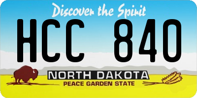 ND license plate HCC840