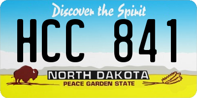 ND license plate HCC841
