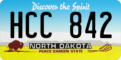 ND license plate HCC842