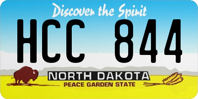 ND license plate HCC844