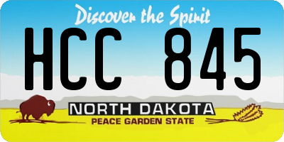 ND license plate HCC845