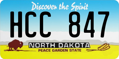 ND license plate HCC847