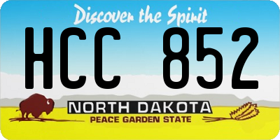 ND license plate HCC852