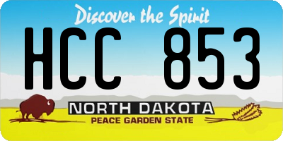 ND license plate HCC853