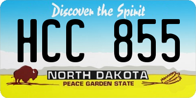 ND license plate HCC855