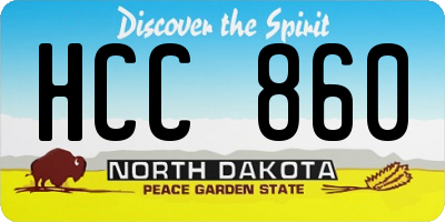 ND license plate HCC860