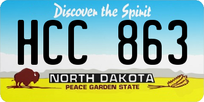 ND license plate HCC863