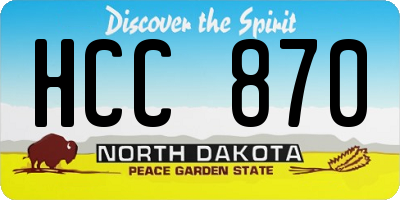 ND license plate HCC870