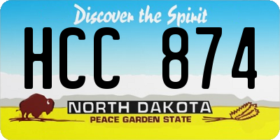 ND license plate HCC874