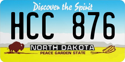 ND license plate HCC876