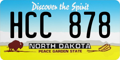 ND license plate HCC878