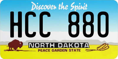 ND license plate HCC880