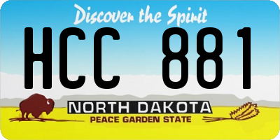 ND license plate HCC881