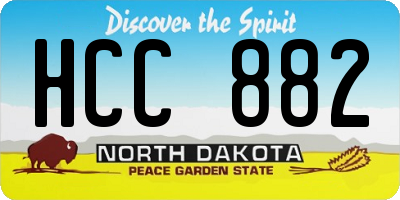 ND license plate HCC882