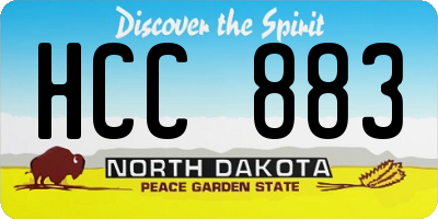 ND license plate HCC883