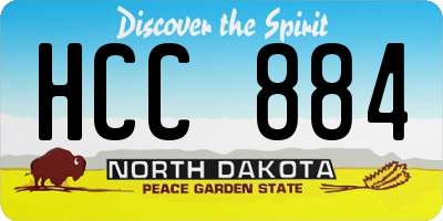 ND license plate HCC884